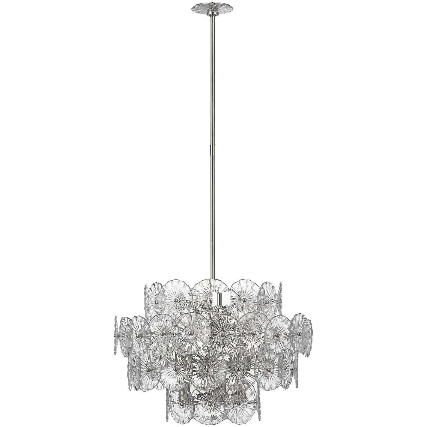 Julie Neill Gianna LED 24 inch Burnished Silver Leaf Chandelier Ceiling Light