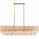 Addis 14 Light 51.75 inch Aged Brass Linear Chandelier Ceiling Light in Tronchi Glass Amber