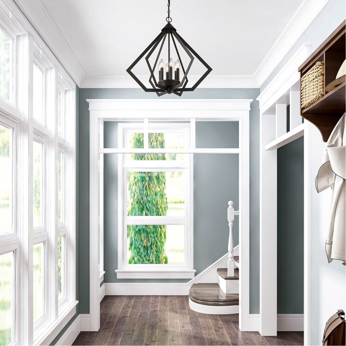 Prism 6 Light 26 inch Bronze Chandelier Ceiling Light