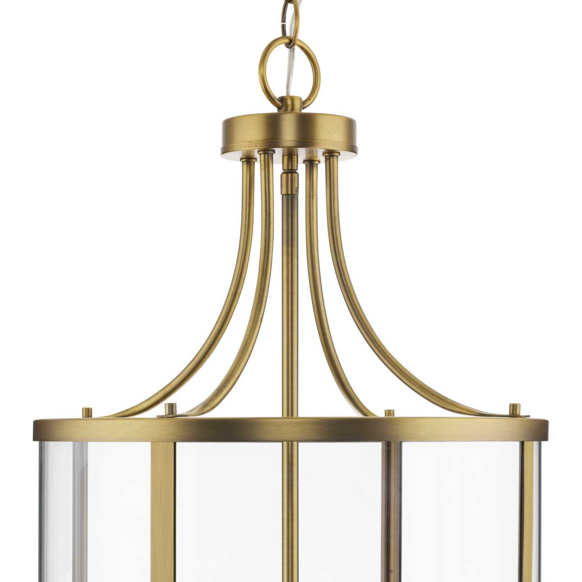 Gilliam 4 Light 15 inch Vintage Brass Foyer Light Ceiling Light