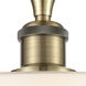 Ballston Clymer LED 3.88 inch Antique Brass Semi-Flush Mount Ceiling Light in Matte White Glass, Ballston