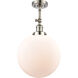 Franklin Restoration XX-Large Beacon LED 12 inch Polished Nickel Semi-Flush Mount Ceiling Light in Matte White Glass, Franklin Restoration