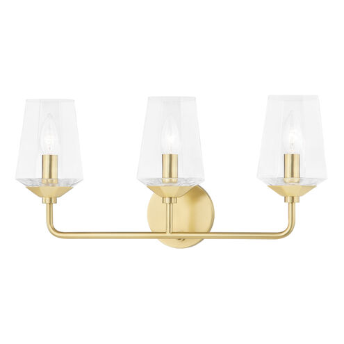 Kayla 3 Light 22 inch Aged Brass Bath and Vanity Light Wall Light