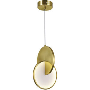 Tranche 10 inch Brushed Brass Down Mini Pendant Ceiling Light