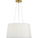Barbara Barry Halo LED 19 inch Soft Brass Fabric Hanging Shade Ceiling Light