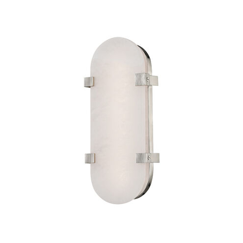 Skylar LED 5 inch Polished Nickel ADA Wall Sconce Wall Light, Spanish Alabaster