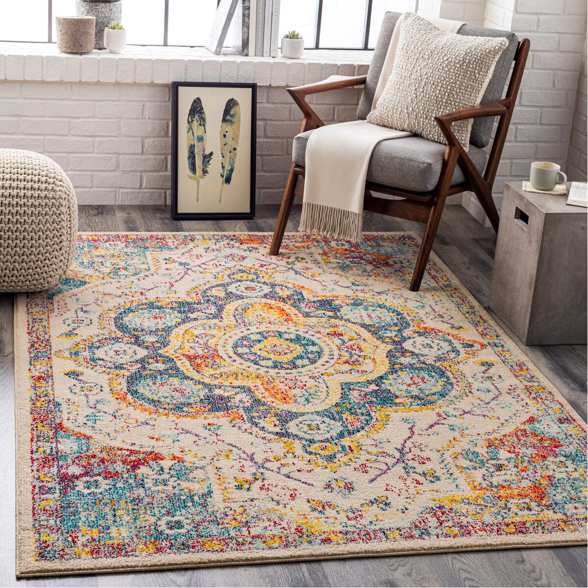 Morocco 36 X 24 inch Dark Blue; Multicolored Rug in 2 x 3