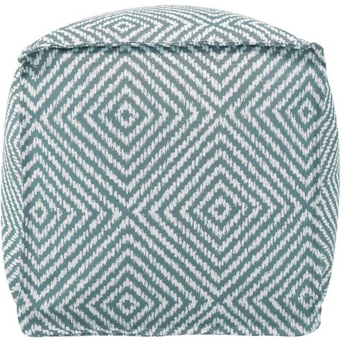 Helm 18 inch Teal Outdoor Poof, Square