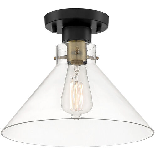 Willow Creek 1 Light 12 inch Matte Black Semi-Flush Ceiling Light