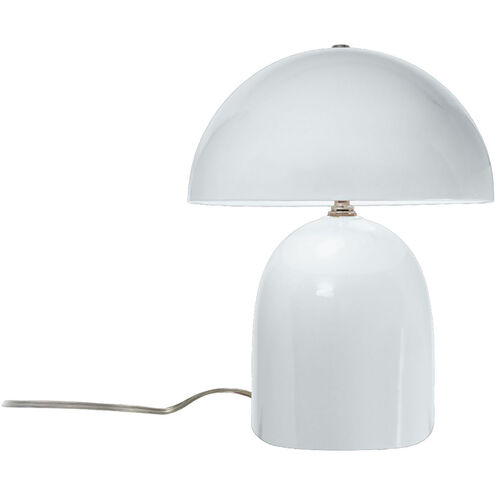Portable 12 inch 60 watt Gloss White and Gloss White Table Lamp Portable Light
