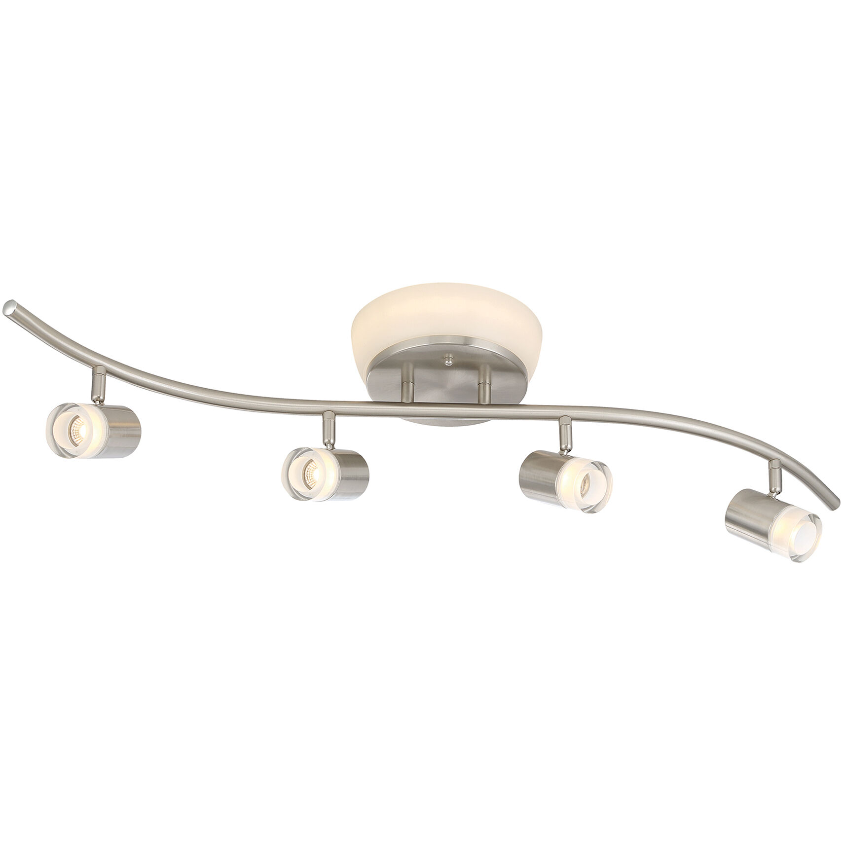EnviroLite 4 Light 120 Brushed Nickel Track Kit/Flush Mount Combo Ceiling Light, S-Shaped Bar