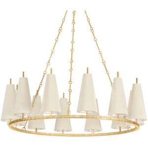 Tirana 12 Light 42 inch Vintage Gold Leaf Chandelier Ceiling Light