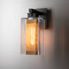Polaris 1 Light 13.9 inch Coastal Black and Coastal Gold Outdoor Sconce in Coastal Black/Coastal Gold, Medium