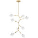 Blossom LED 31.7 inch Gilded Brass Chandelier Ceiling Light, Modern Vine