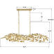 Broche 6 Light 50.5 inch Antique Gold Linear Chandelier Ceiling Light