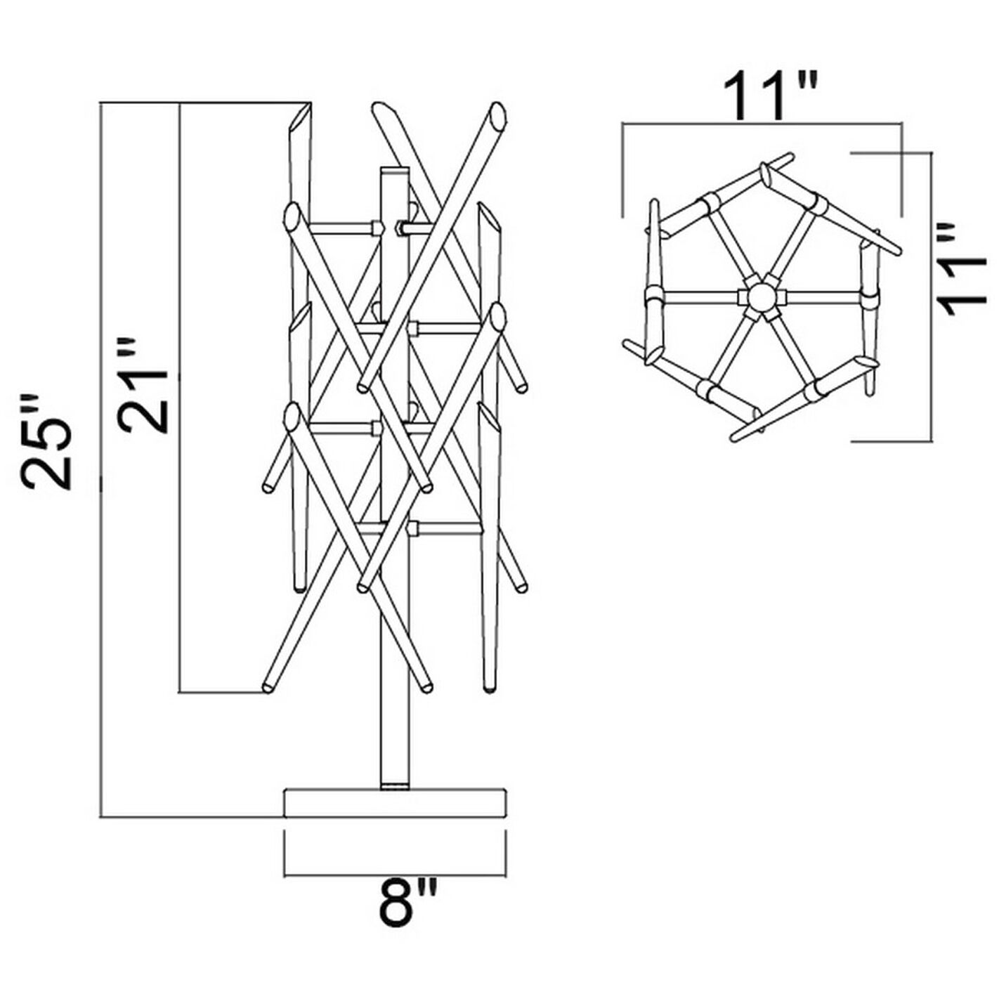 Icicle 25 inch 40.00 watt Chrome Table Lamp Portable Light