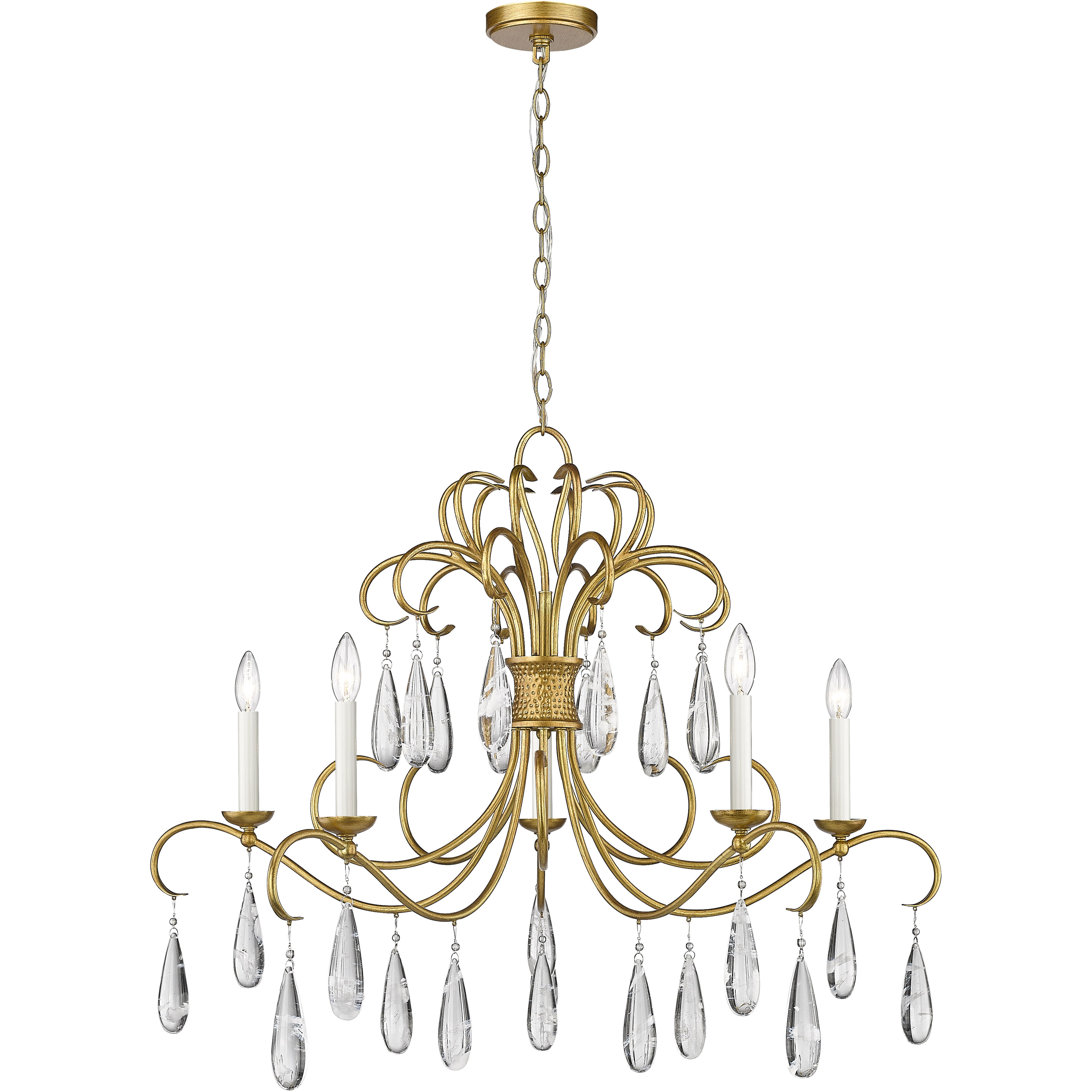 Z-Lite 3039-38GG Amara 5 Light 38 inch Gilded Gold Chandelier Ceiling Light