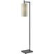 Zion 65 inch 100 watt Black Floor Lamp Portable Light in Beige Textured Fabric