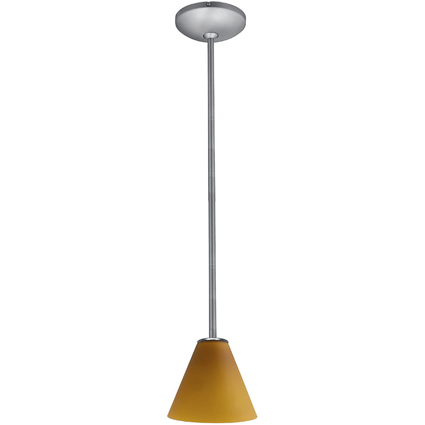 Martini LED 7 inch Brushed Steel Pendant Ceiling Light in Amber
