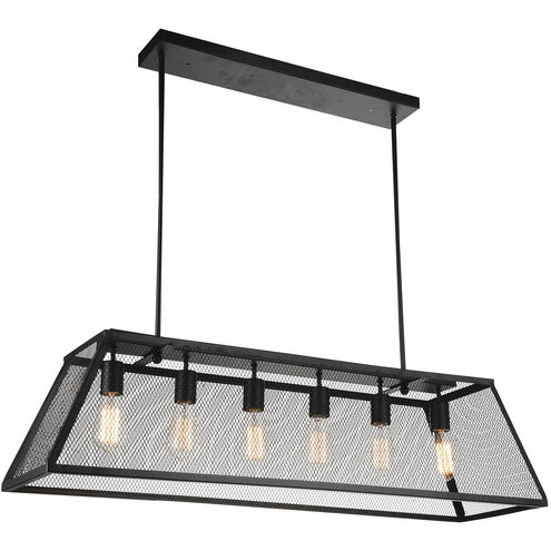 CWI Lighting Macleay 6 Light 12 inch Black Down Chandelier Ceiling Light 9601P42-6-101-A - Open Box