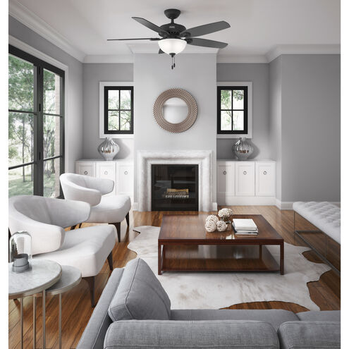 Builder 52 inch Matte Black with Matte Black/Greyed Walnut Blades Ceiling Fan