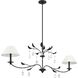 Presley 2 Light 56 inch Textured Black and Clear Linear Chandelier Ceiling Light