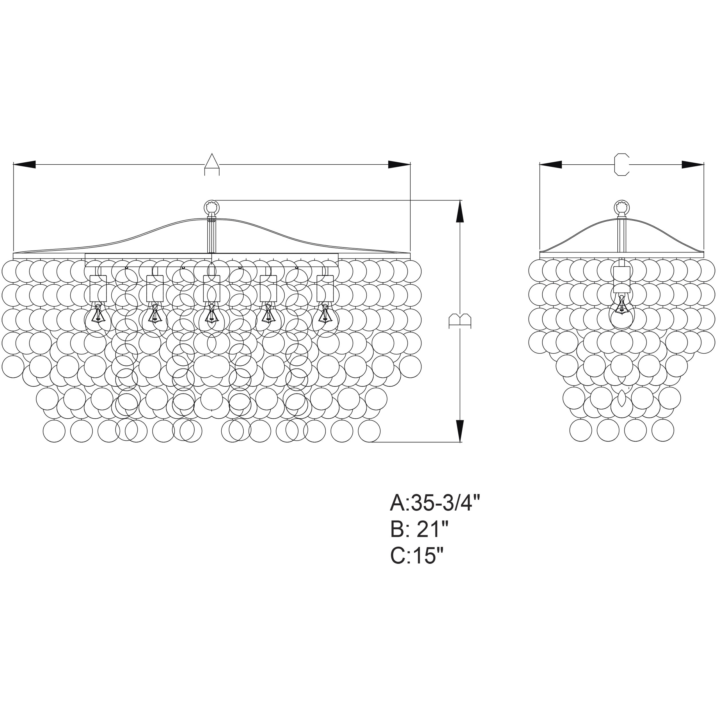 Elsa LED 35.75 inch Satin Nickel Linear Chandelier Ceiling Light