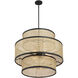 Mid-Century Modern 3 Light 22 inch Matte Black Pendant Ceiling Light
