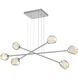 Gem LED Classic Silver Linear Multi-Pendant Ceiling Light in 3000K LED, Amber, Triple Moda
