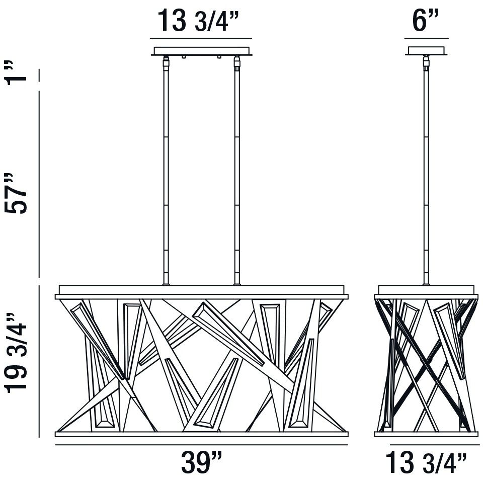 Sarise LED 14 inch Black Chandelier Ceiling Light