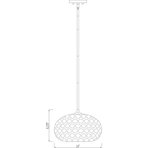 Chloe 1 Light 14 inch Olde Brass Pendant Ceiling Light