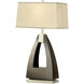 Trina 30 inch 9 watt Pecan and Brushed Nickel Table Lamp Portable Light