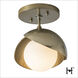 Brooklyn 1 Light 6 inch Modern Brass and Modern Brass Semi-Flush Ceiling Light
