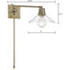 Dillon 26.25 inch 40 watt Antique Brass Swingarm Sconce Wall Light