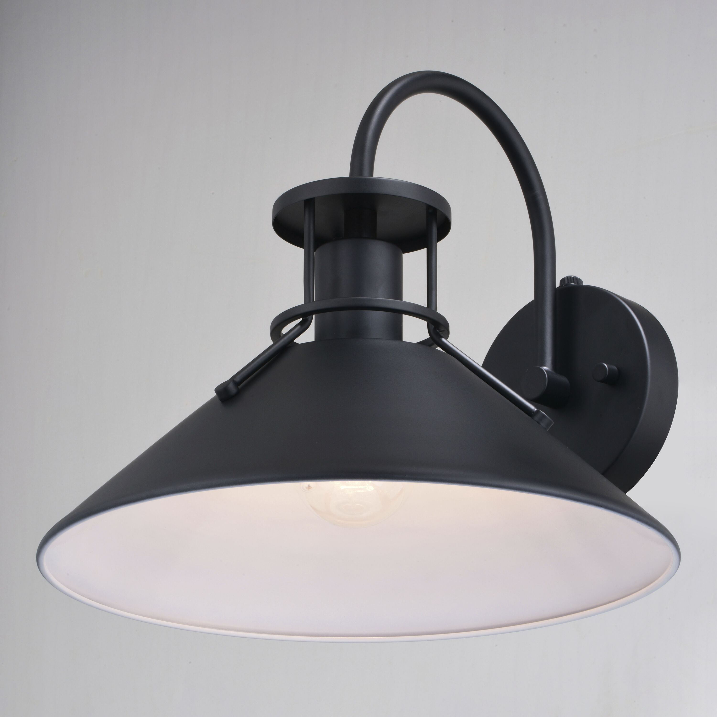 Canton LED 11 inch Matte Black and White Outdoor Wall