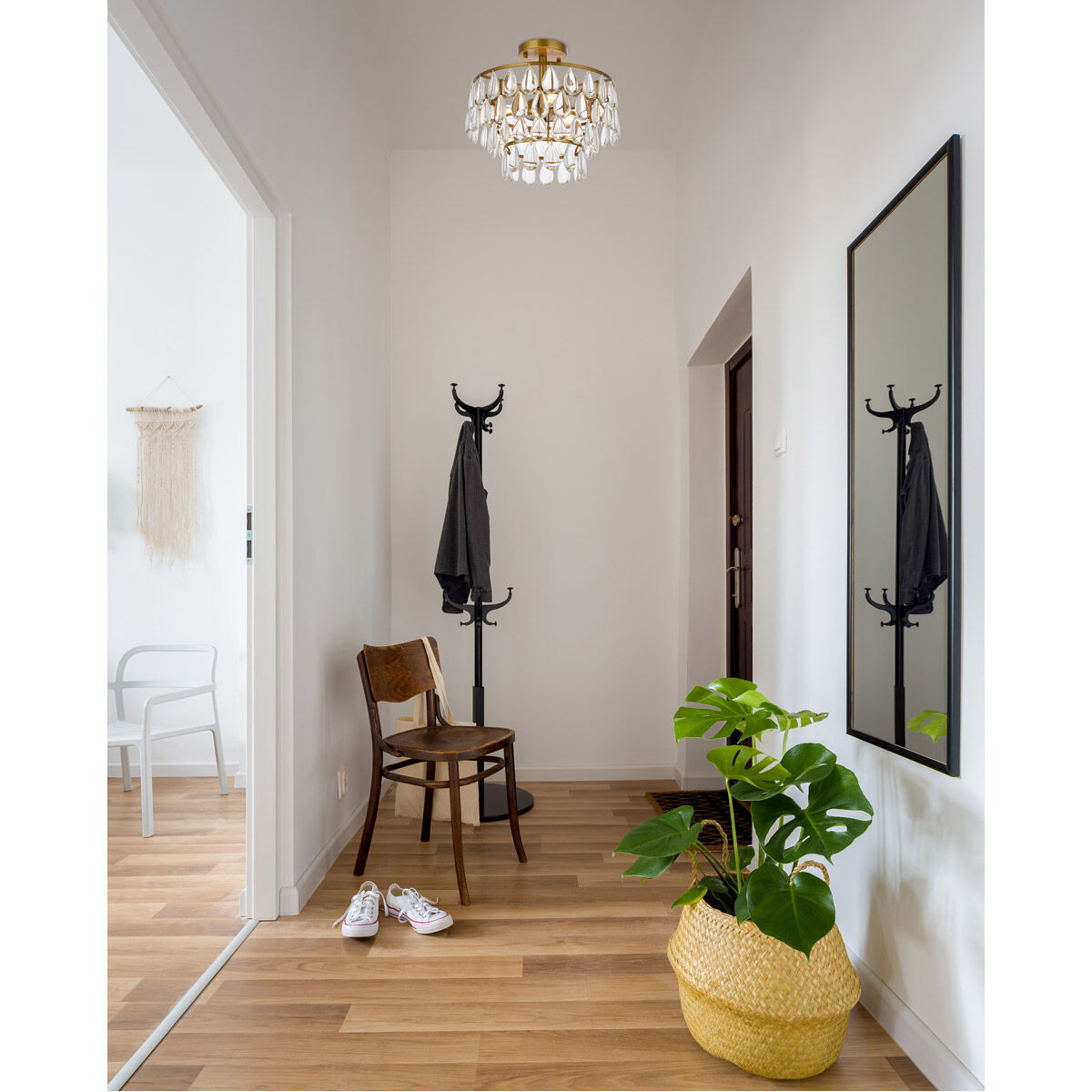 Mila 3 Light 14 inch Brass Flush Mount Ceiling Light