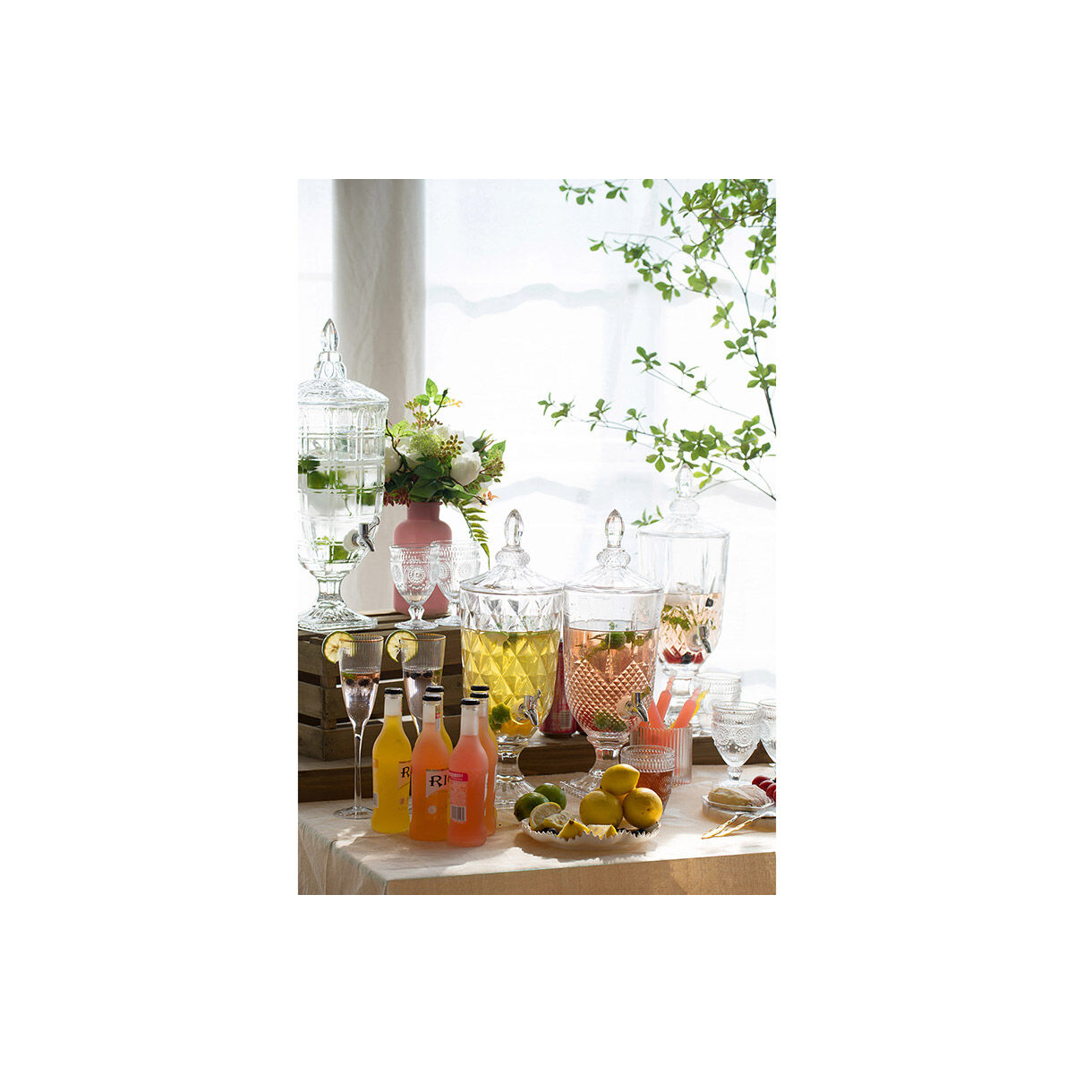 Anita Clear and Polished Silver Drink Dispenser