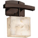 Alabaster Rocks Wall Sconce Wall Light in 700 Lm LED, Dark Bronze, Rectangle