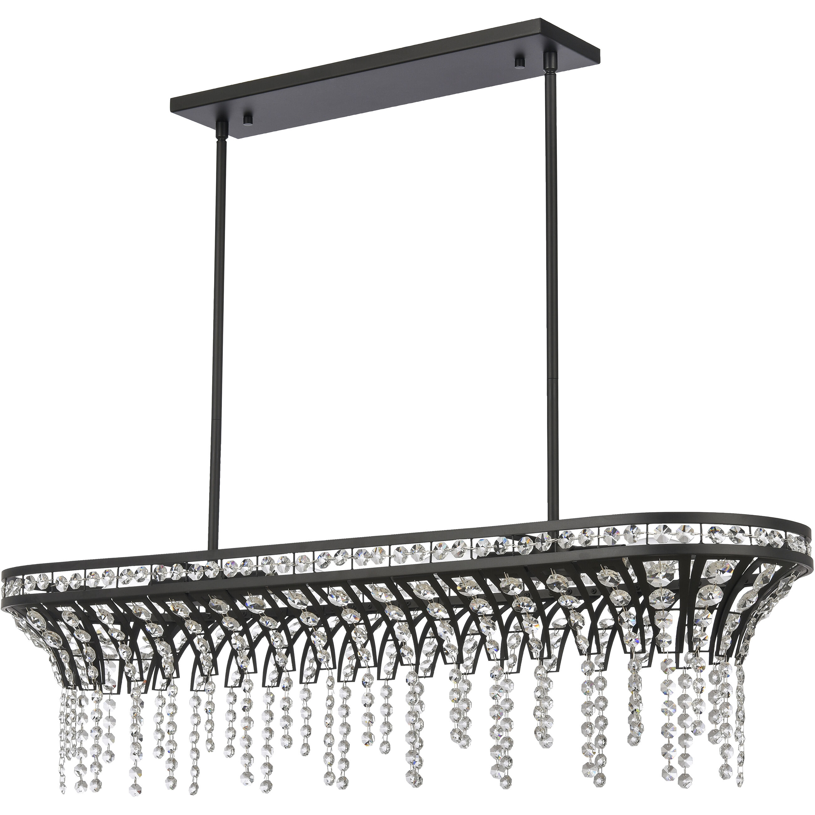 Fantania 4 Light 36 inch Matte Black Linear Chandelier Ceiling Light
