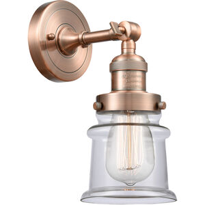 Franklin Restoration Small Canton 1 Light 7 inch Antique Copper Sconce Wall Light in Clear Glass, Franklin Restoration