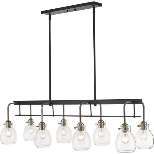 Kraken Linear Chandelier Ceiling Light in Matte Black and Brushed Nickel