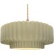 Radiance Collection - Pleated Tier Pendant Ceiling Light in Brushed Brass, Dedicated LED, Beige Twist Cord, Vanilla Gloss, 16.25W x 6H, Form+Finish+Function
