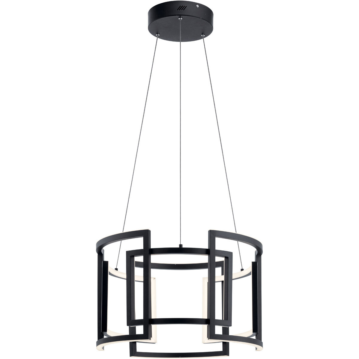 Melko LED 24 inch Black Chandelier Round Pendant Ceiling Light