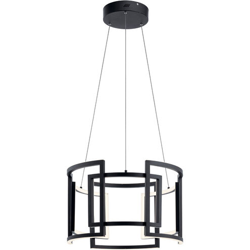 Melko LED 24 inch Black Chandelier Round Pendant Ceiling Light