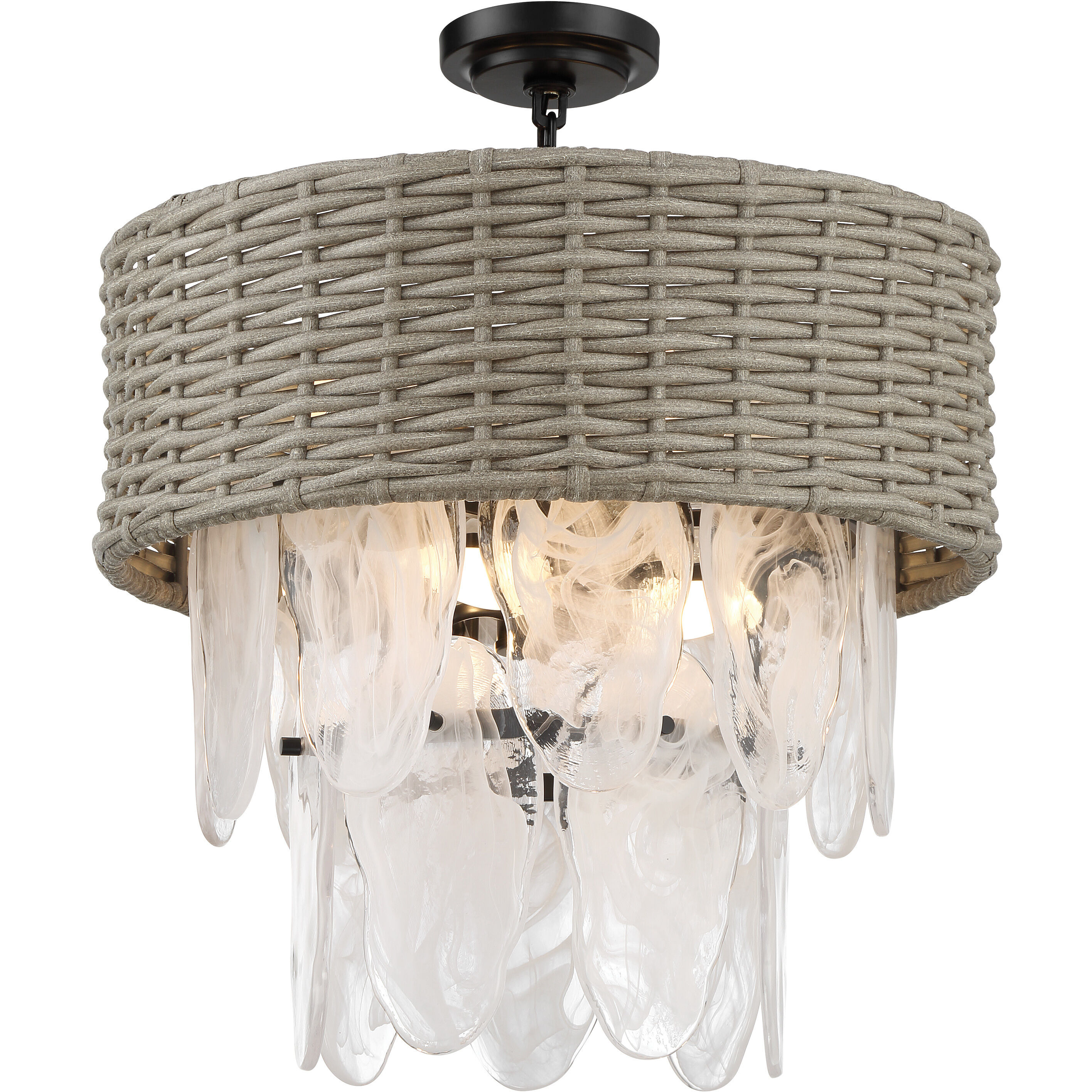 Breakers Isle 6 Light 20 inch Coal Semi Flush Ceiling Light