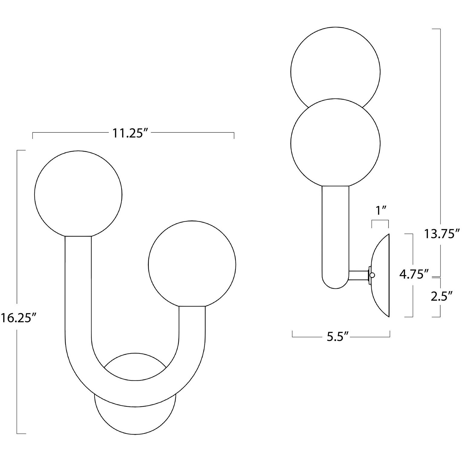 Happy LED 11.25 inch Oil Rubbed Bronze Wall Sconce Wall Light, Right Side