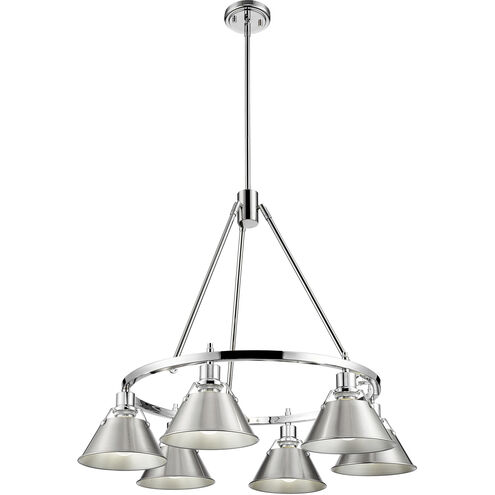 Orwell 6 Light 29 inch Chrome Chandelier Ceiling Light in Pewter