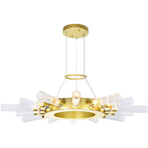Collar LED 28 inch Satin Gold Chandelier Ceiling Light