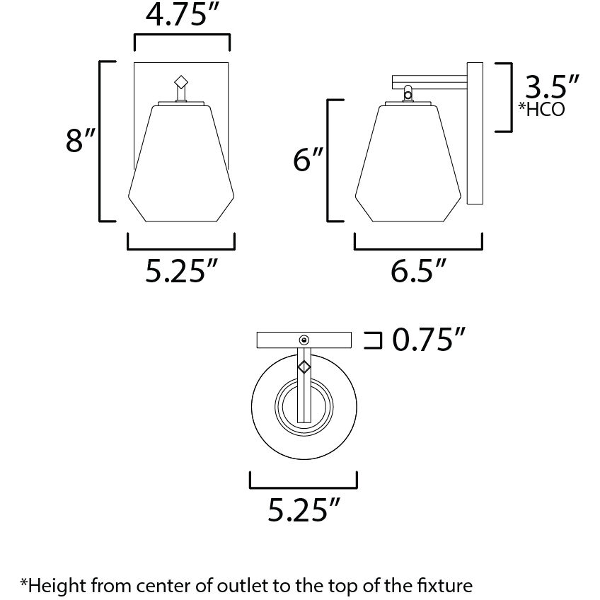 Geode Wall Sconce Wall Light in Satin Nickel