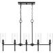 Chastine 5 Light 36 inch Matte Black Linear Chandelier Ceiling Light